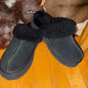 UGG Black Shearling Slippers